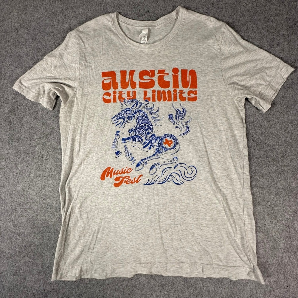 Bella Canvas Austin City Limits Music Fest Shirt Mens XL Gray 2024 Lineup Horse